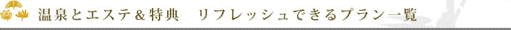 温泉とエステ＆特典　リフレッシュできるプラン一覧