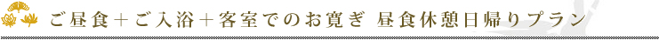 ご昼食＋ご入浴＋客室でのお寛ぎ　昼食休憩日帰りプラン