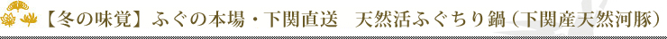 【冬の味覚】ふぐの本場・下関直送　天然活ふぐちり鍋懐石（下関産天然河豚）