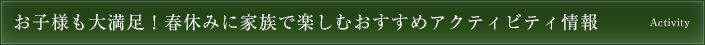 お子様も大満足！春休みに家族で楽しむおすすめアクティビティ情報